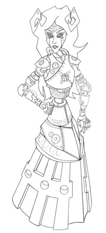 Steampunk Aradiabot Coloring Page